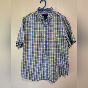 Bowen & Wright - Boys M(10) blue/green Button Down
